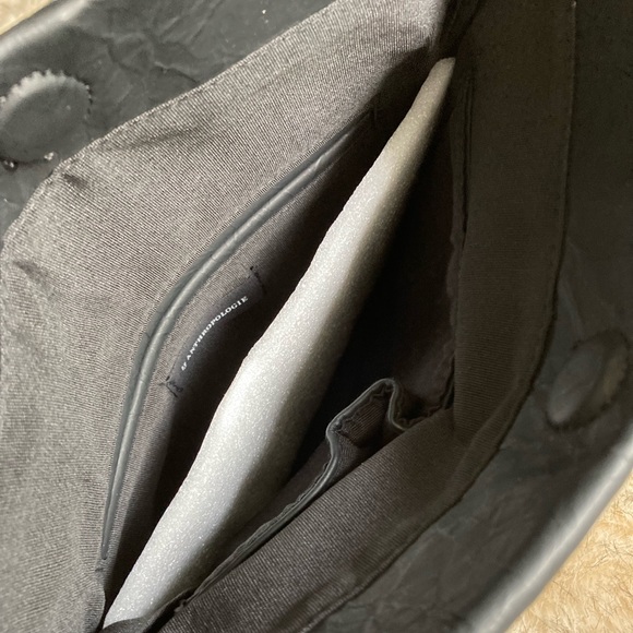 ANTHROPOLOGIE *NWT* Black Fold-over Clutch/Crossbody Handbag - Picture 4 of 8